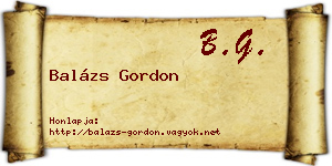 Balázs Gordon névjegykártya