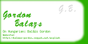gordon balazs business card